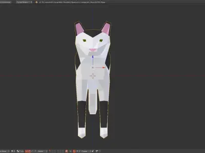 Low Poly Cat polygonal Low-poly 3D model