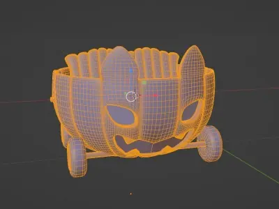 Halloween  pumpkin Car Free low-poly 3D model