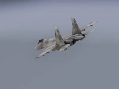 Su-37 Terminator v2 Low-poly 3D model