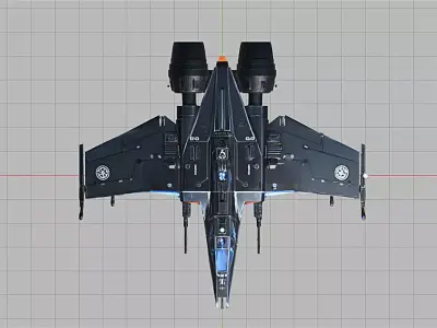 Nova Falcon 3D Ship Futuristic Spaceship 3D Model Low-poly 3D model