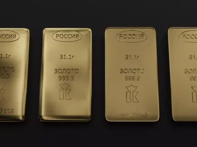 Gold bars 31gr 3D model