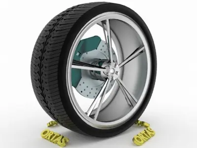ORTAS CAR WHEEL RIM 138 GAME READY WHEEL RIM TIRE 3D model