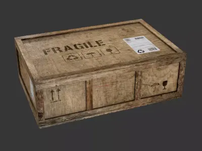 wooden crate PBR 4K Low-poly 3D model 6