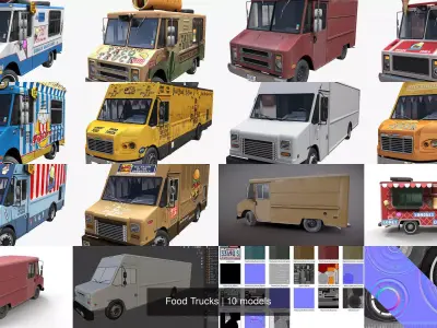 Food Trucks 3D Model Pack