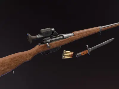 Ross Rifle MK3 Low-poly 3D model