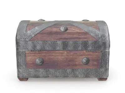 Chest 08 - Low and High Poly Versions Low-poly 3D model