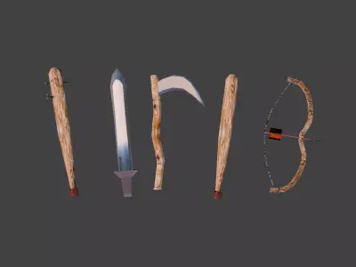 Lowpoly weapon assets pack Low-poly 3D model