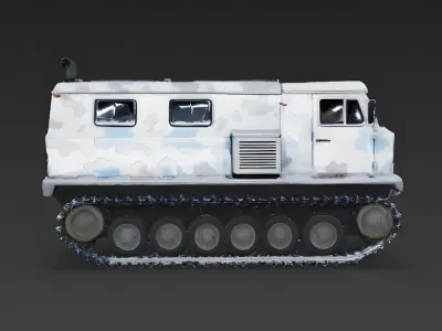 Arctic Tracked Military Support Vehicle 3D Model Low-poly 3D model