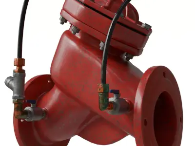 Old water pressure control valve 3D model