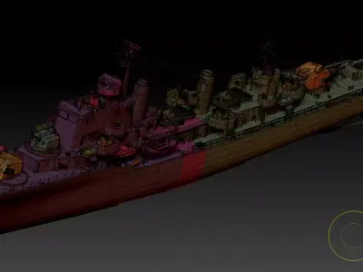 Destroyer Halland Low-poly 3D model