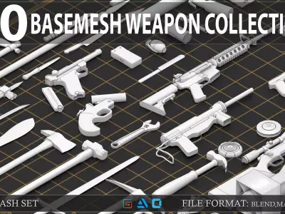 60 Basemesh Weapon Collection 3D model