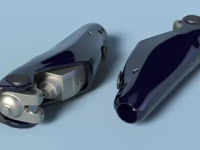 Mobility Knee Prosthetic Unit Black 3D model