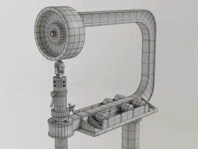 Garage - English wheel panel former Low-poly 3D model
