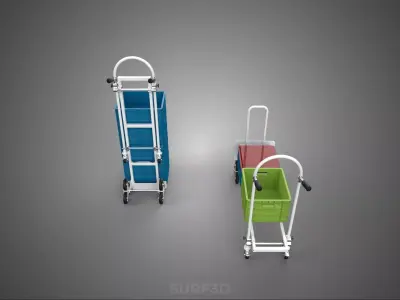 TRI 3 WHEEL STAIR CLIMBING HAND TRUCK TROLLEY CRATE CART RACK UP 3D model