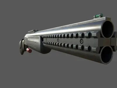 DOUBLE DEFENSE SHOTGUNS Low-poly 3D model