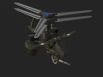 SCI-FI ATTACK DRONE Low-poly 3D model