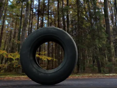 PBR Textured Low Poly Dirty Tire Game Ready Asset 3D Model Low-poly 3D model