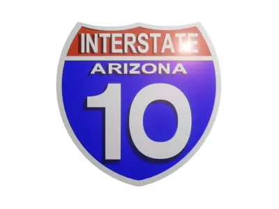 Sign INTERSTATE Arizona 10 3D model