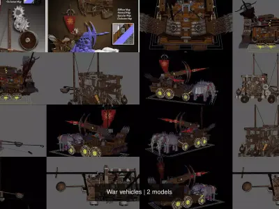 War vehicles 3D Model Pack