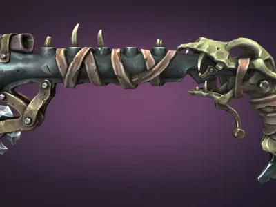 Desert musket Low-poly 3D model