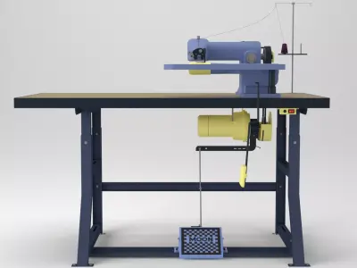Tailors Industrial Blind Stitch Sewing Machine Low-poly 3D model