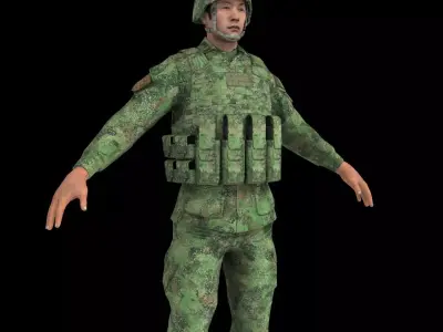 Chinese soldier 3D model