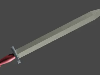 Spatha sword with Xyphos handle Low-poly 3D model