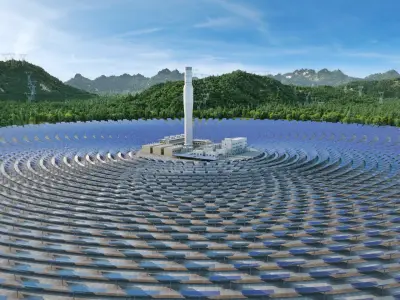 Solar Tower Concentrated Solar Power    Power Station   3D model