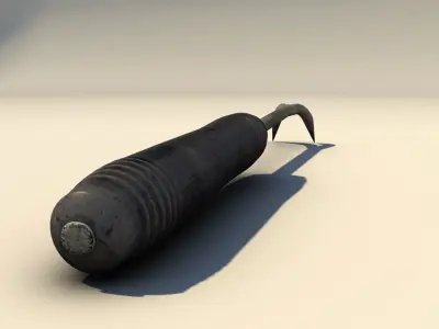 Scraper tool with metal handle 3D model