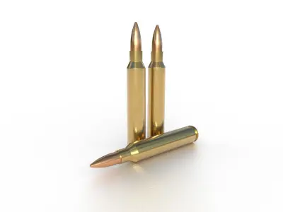 300 Remington Ultra Magnum Ammo Low-poly 3D model