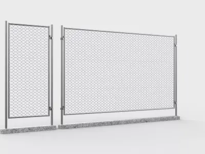 metal fence 02 3D model