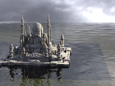 Star Wars inspired Coruscant city temple 3D model