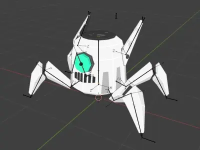 Low-poly Stylized Quadrapod Robot Low-poly 3D model
