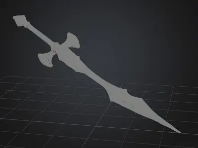 Blade of the Sun Realistic Anime Stylized Fantasy Sword Low-poly 3D model