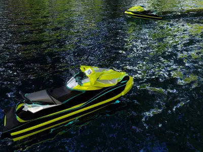 Jetski sci-fi detailed model  3D model