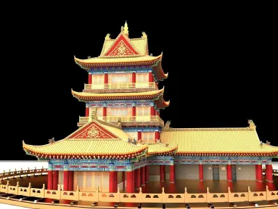 Chinese ancient building 3D model buy