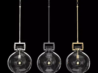 Machinist Glass Globe Pendant 3D model