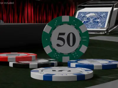 Poker Chip with Value 3D model