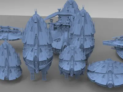 Jupiter alien ruins Kitbash  3D model