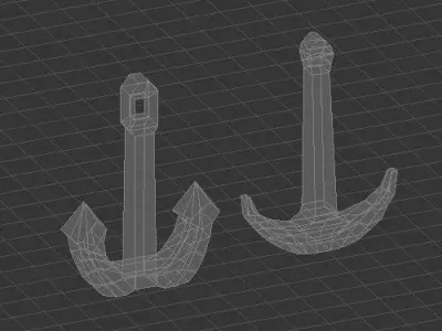 Low poly anchors two Free low-poly 3D model