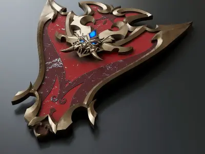 Stylized viking shield 1 3D model