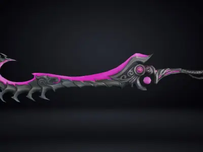 Futuristic Sword Low-poly 3D model 19