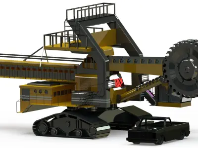 Mining machine Low-poly 3D model