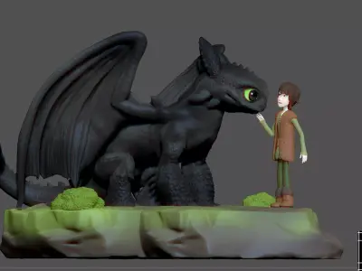 TOOTHLESS HICCUP HOW TO TRAIN YOUR DRAGON ANIME 3D print model