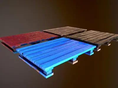 Wood Pallet Low-poly 3D model order