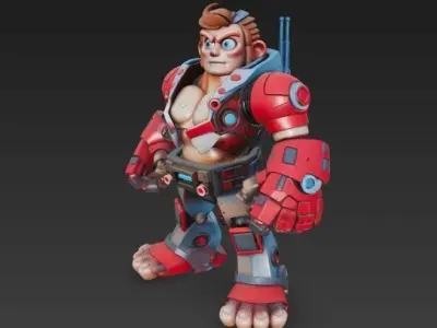 Mecha Armored Powerhouse 3D print model