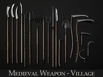 Medieval Weapon - VIllage Low-poly 3D model