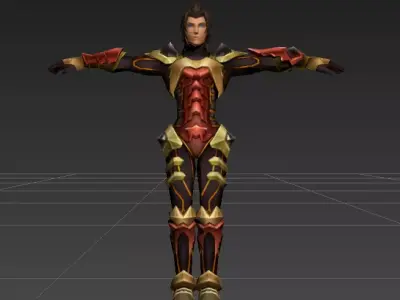 Kingdom Hearts Birth by Sleep - Terra Armored Helmetless Low-poly 3D model