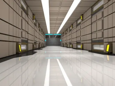 Sci Fi Corridor 3D model 136