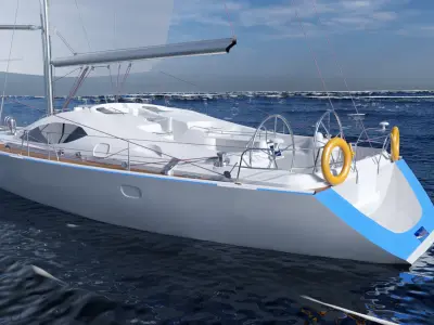 Sailboat Yacht Low-poly 3D model